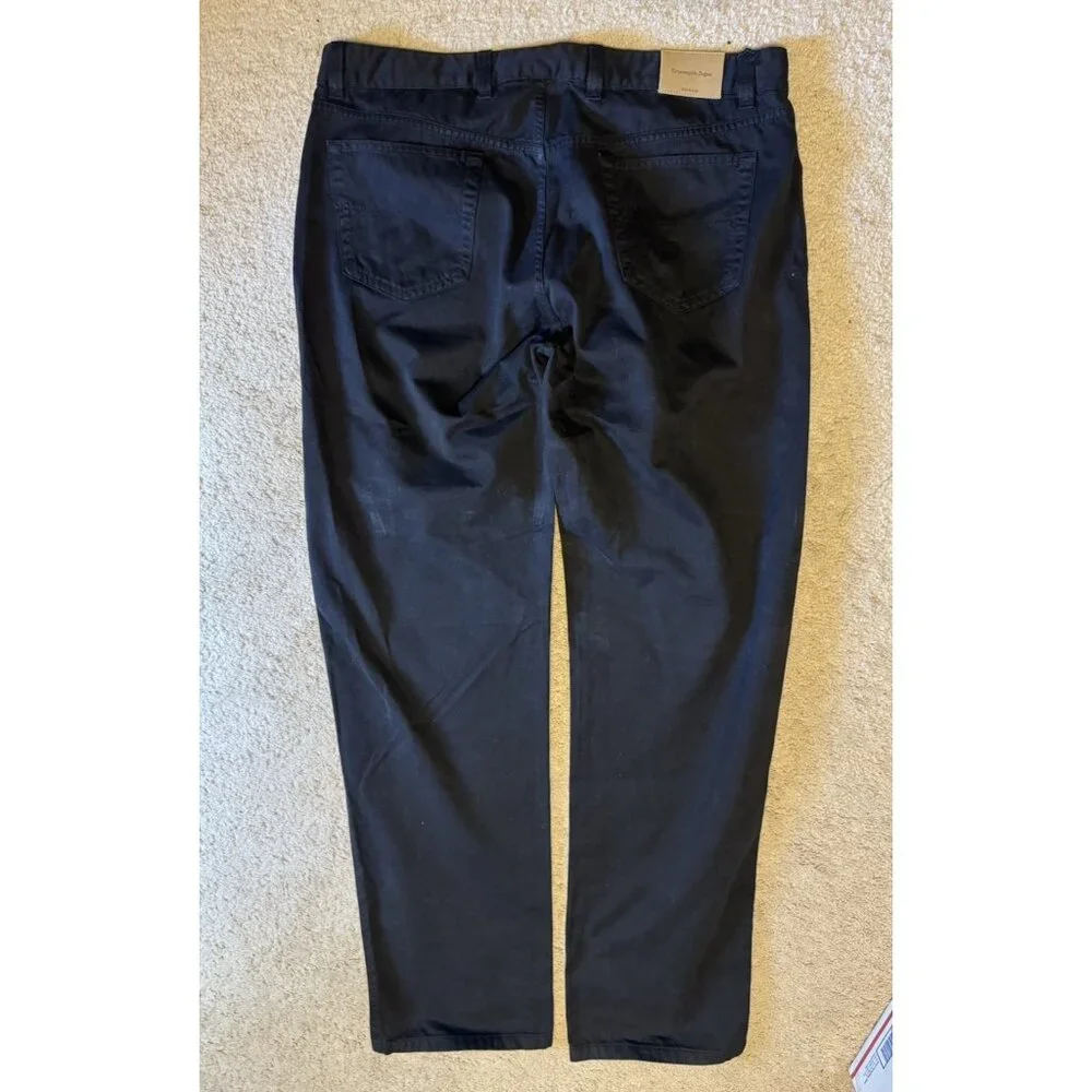 Ermenegildo Zegna Men's Black Stretch Straight Leg Jeans US 40 IT 56 NEW
